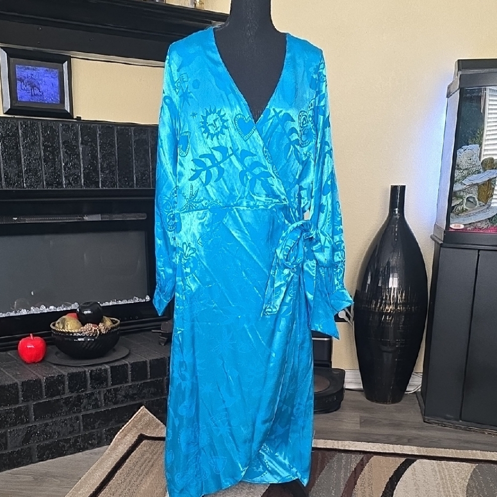 Never Fully Dressed Blue Satin Dress